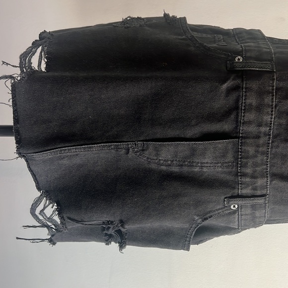 Garage | Medium | Black Denim | Overall Mini Dress| Western| Country|Rodeo - Picture 3 of 6